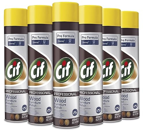 Cif Professional Möbelpolitur Spray - Effektive Holzpflege für strahlende Möbel, leicht anwendbar und langanhaltender Glanz, 6 x 400ml
