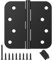 AmzGod Black Door Hinges 4 Inch - 3 Pack Matte Black Door Hinges 4 Inch Rounded Interior Door Hinges with 5/8 Radius - 4 X 4 Black Hinges for Exterior Doors - Front Door Hinges Residential
