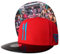 Capiche [99+ Designs] Grafikhüte für Männer, Dinner Time, Snapback Cap Rot, Gruseliger roter Snapback Hut, Baseballkappe mit Horror Kunstwerk, Gabel und Messer Kappe, Schwarz & Rot