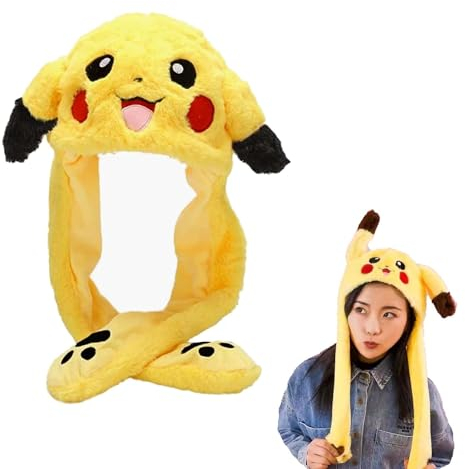 YeahBoom Beweglicher Ohr-Kaninchen-Hut,Hasen Mütze,Plüsch Bunny Ohren,Hasen Mütze mit Beweglichen Ohren,Lustiger Hut für Erwachsene Kinder,für Weihnachtsfeier Fasching,Cosplay