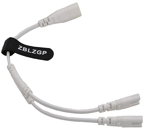 ZBLZGP IEC320 C8 auf 2X C7 Y Splitter AC Stromkabel,IEC Abbildung 8 männlich auf 2 weiblich Power Splitter Kabel,1 in 2 Out AC Stromkabel,für Monitore Lautsprecher (C8-2x C7,Weiß)