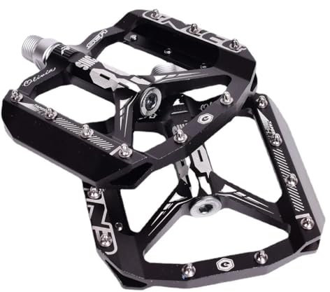 Downhill Fahrrad Palin Lager Pedale XC Mountainbike Pedale Rennrad Pedale CNC Aluminiumlegierung Hochfeste Pedale (Schwarz)
