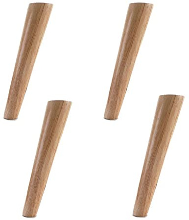 Zanotva 4Pcs en Bois Un Meuble Jambes, chêne Oblique Effilé Pieds Hauteur 6 à 70 cm Remplacement Jambes, pour Sofa Canapé Table Basse Cabinet (Color : Wood, Size : 70cm/28in)
