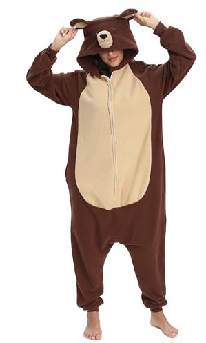 LBJR Pigiamone Animali Pigiama Intero Costume di Cosplay Party Halloween Carnevale Animali Pigiama