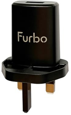 Furbo 360 USB Plug UK 3 Pin Adaptor 5.2V 2A for Cat Camera (Black)