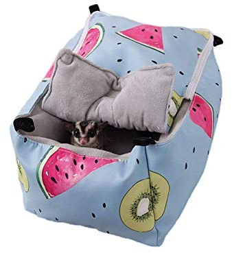 YIGZYCN Winter Warm Hamster Bett Lebensraum Zucker Segelflugzeug Eichhörnchen Hängen Höhle Schlafen Bett Kuscheln Nest Spielzeug Kleine Haustier Bett Für Kiste