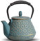 GUANGHEIRON Teiera in ghisa, bollitore da 950 ml, con infusore per piano cottura, motivo Sakura Blossom, teiera giapponese per tè e caffè rivestita con interno smaltato, manico in silicone, 950 ml,