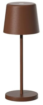 Mini-Tischleuchte, kabellos, Aluminium, Bronze, LED, Vintage, weiß, dimmbar, Höhe 22 cm