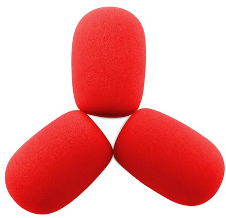LEFXMOPHY A40 TR Pop Filter Ersatz für Astro A20 A30 A40 A50 A40TR Gaming-Headset-Mikrofon, rote Schaumstoff-Windschutzscheiben-Mikrofonabdeckung, 3er-Pack