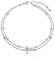 DAOCHONG Bracelet de cheville croisé pour femme en argent sterling S925 avec perles et pendentif en forme de croix - Coquillage d'ormeau - Style bohème - Double couche - Réglable de 22,9 à 26,7 cm,
