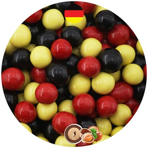 EinsSein 0,7kg Schokobälle Mix Deutschland schwarz-rot-gold glanz Schokokugeln Bälle Schoko| EM 2024 Süßigkeiten Fußball Kindergeburtstag, Party| essbare Deko Fanartikel für die Fußball EM in der