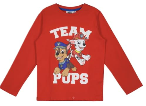 Paw Patrol Jungen Langarmshirt Shirt Chase (DE/NL/SE/PL, Numerisch, 128, Regular, rot)
