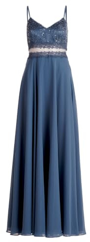 Vera Mont Damen Abendkleid mit Spitze Blue Stone,42
