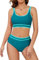 SHEKINI Speed Bikini Set da donna in due pezzi, costume da bagno sportivo da donna, bikini da nuoto, sport, 2 pezzi, bustier per piscina, blu navy, S