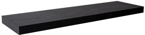 Velano - Bücherregal Wand - Wandregal 80x23,5 cm - Regal Wand - Schweberegal - Hängeregal - Regalbrett - Schwarz Holz - Küchenregal - Bücherregal Kinder - Deko Wohnzimmer - Gewürzregal Wand