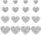 PATIKIL 4 Sizes Heart Rhinestone Patches, 16 Pcs Heart Shape Iron on Applique Patches Rhinestone Applique Glitter Crystal Patches Sewing for Shoes Clothes Pants Bags, Silver White