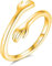 Umarmungsring in 925 Sterling Silber und Gold Verstellbar | Umarmung Ring mit Umarmende Hände als Geschenk für Sie, Freundin, Freund, Muttertag und zur Verlobung (Gold, 62)