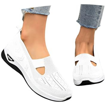 Generisch Schuhe Damen Sommer Sneaker Diabetiker Vermascht Leicht Walkingschuhe Turnschuhe Atmungsaktive Lässige Komfort Laufschuhe Breite Fuß Orthopädische Bequeme Outdoor Sportschuhe