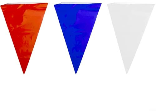 Trae alegría a tu evento con esta pancarta de bandera de 18 m para jubileo en rojo, blanco y azul