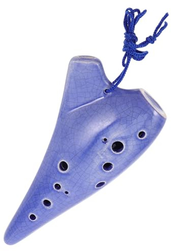 DECORNIJIA Keramik Okarina 12 Loch Alt C Flöte für Anfänger mit Etui und Noten Traditionelles Blasinstrument für Pädagogisches Lerninstrument