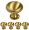 Probrico 5 Pieces Solid Cabinet Door Knob Dresser Handle Mushroom Kitchen Cupboard Pull Diameter 30mm Brass