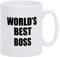 mugs Blanc avec impression Inscription World's Best Boss Tasses à café pour cadeau de Noël Cadeau d'anniversaire ou utilisation quotidienne One Size WORLD'S BEST BOSS