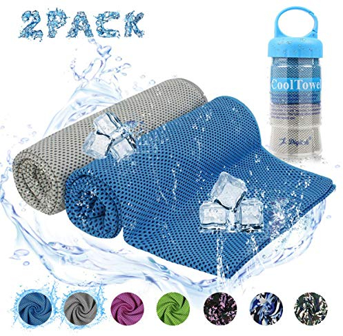 Zodight Kühltuch Kühlhandtuch Set Sofortige Relief Eiskalt Kühlen Handtuch Atmungsaktives Mesh Schweißsaugfähig Für Fitness Gym Golf Yoga Laufen Sports Übung Sommer Heißes Wetter Outdoor