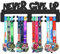 WEBIN Never Give Up Medaillen Aufhänger Halter Display Rack,Schwarz Super Hart Stahl Metall,Wandmontage Über 30 Medaillen