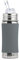 Pura Strohhalmflasche 300ml/325ml Edelstahlflasche mit einem Trinkhalmaufsatz. Inklusive Travelcover (Schutzhaube) aus Silikon in Grau