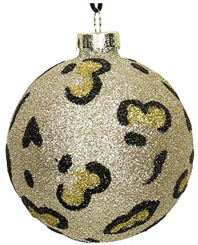 Kersten Christbaumschmuck Leoprint Glas Champagner 8cm