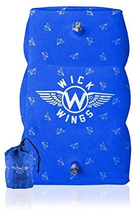 Wick Wings - Wick Air - Repose Pieds - Super antidérapant - Lit d'avion - Oreiller de Voyage (imprimé Blue)