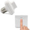Kit interruttore di controllo senza fili e batteria con adattatore attacco attacco E27 collegato, funziona con energia cinetica, telecomando ON/OFF per lampada a LED – portata 50 m – bianco