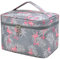 Make Up Organizer Tasche, Tragbare Kosmetiktasche, Flamingo Reise Schminktasche Kulturbeutel mit Griff, wasserdichte Kosmetik Beutel, Makeup Aufbewahrung Tasche Etui für Damen Frauen Mädchen (Grau)