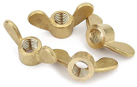 CONPHERON Brass Wing Nuts M3-M12 Copper Butterfly Wing Nuts M5, 6 Pack