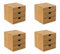 OSCO Bamboo 3 Drawer Chest | 4 Pack | Small Item Storage | Stackable | Lego Container | Makeup Container | Jewellery Box | Stationery Organiser | Not A4 Size | H17.7 x W16.8 x D17.5 cm |