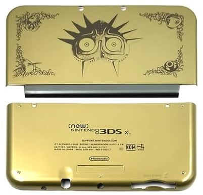 New Replacement Front Back Faceplate Plates Upper & Lower Panel Battery Housing Shell Case Cover for New 3DS XL 2015 Game Console - Limited Edition Gold