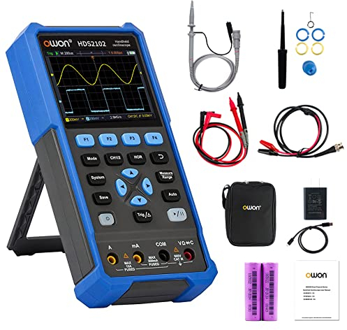 OWON HDS2102 Oszilloskop 2 in 1 100MHz Professionelles Handheld PC Oszilloskop, 20000 Counts Digitalmultimeter 3,5Zoll LCDDisplay Universal Testinstrument