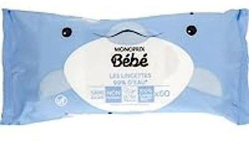 MONOPRIX BEBE lingettes à l eau - Le paquet de 60