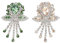 2er-Pack Blumenbrosche, Blumenform, Blumenstrauß, Brosche, DIY, Dekoration, Kunst, Hochzeit, Brautbrosche, Kit, Exquisites Design, Kristall-Blumenstrauß, Brosche für Frauen, Mädchen, 5,6 X 10,5 cm
