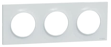 Schneider Electric - Odace Styl, plaque Blanc Recyclé 3 postes horizontaux ou verticaux entraxe 71mm - S510706