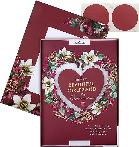 Cards Hallmark Large Luxury Boxed Christmas for Girlfriend - Traditional Heart and Verse Design