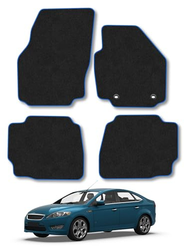 Ford Mondeo (2007-2010) Carpet Car Mats | Blue Edge Trim Tailored Fit Floor Mats Full Coverage Protection Accessories Easy Clean Anti Slip Made in the UK