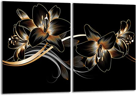 DarHaus Tabla de cortar decorativa de cristal templado y cubre vitro, Placa protectora de vitrocerámica 40 x 52 cm 2 piezas, para inducción, protección contra salpicaduras, decoración, ORQUÍDEA