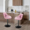 XDAILUYYDS Barhocker Samt 2er Set, Höhenverstellbare Barstühle, 360° Drehstuhl, Küchenstühle mit Rückenlehne und Fußstütze, Esstisch Stuhl-Geeignet für Lobby, Tresen. (Rosa)