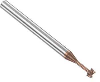 sourcing map T Schlitz Schaftfräser Fräser 4mm Schnitt 2mm Tiefe 4mm Schaft | Solid Hartmetall Titan Beschichtet 4 Flöten für Edelstahl Legierung