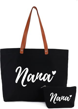 Lamyba Oma Geschenke, Geschenke für Oma, Oma Tragetasche, Oma Geburtstagsgeschenke, Omas Tasche, Schwarz, Large, Nana-Schwarz