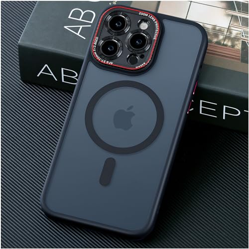 JUESHITUO Verteidiger Serie für iPhone 14 Pro Hülle für MagSafe (Mit Integrierter Kameraschutz) [TOP N56 Starke Magnete] Stoßfest Kratzfest Matt Handyhülle iPhone 14 Pro Case Schwarz - 6,1