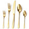 Targizer Besteck Set 6 Personen, 30 teilig Edelstahl Gold Besteck Set Glänzendes Essbesteck Set mit Messer Gabel Löffel, Hochwertiges Edelstahlbesteck, Spülmaschinenfest.