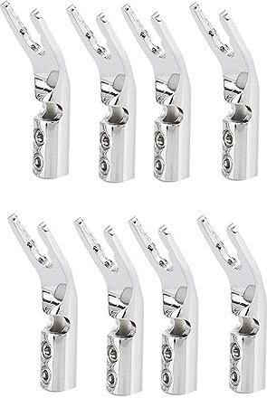 JIVIMOCO 8PCS HIFI Banana Y Spade Y Placcato Puro Rame Vite Forcella Connettore Spade per Altoparlanti HiFi Spina Resistente Facile da Usare