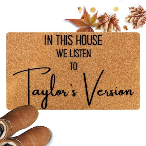VOSO Welcome Door Mat 30'' x 17'' Front Door Mat with Anti-Slip Backing for Indoor & Outdoor Use, for Outdoor Entrance, Easy Cleaning, Taylor's Version Home Decor